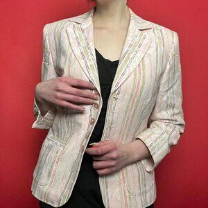 Gerry Weber / Pastel pink vintage blazer with white florals🤍🩷